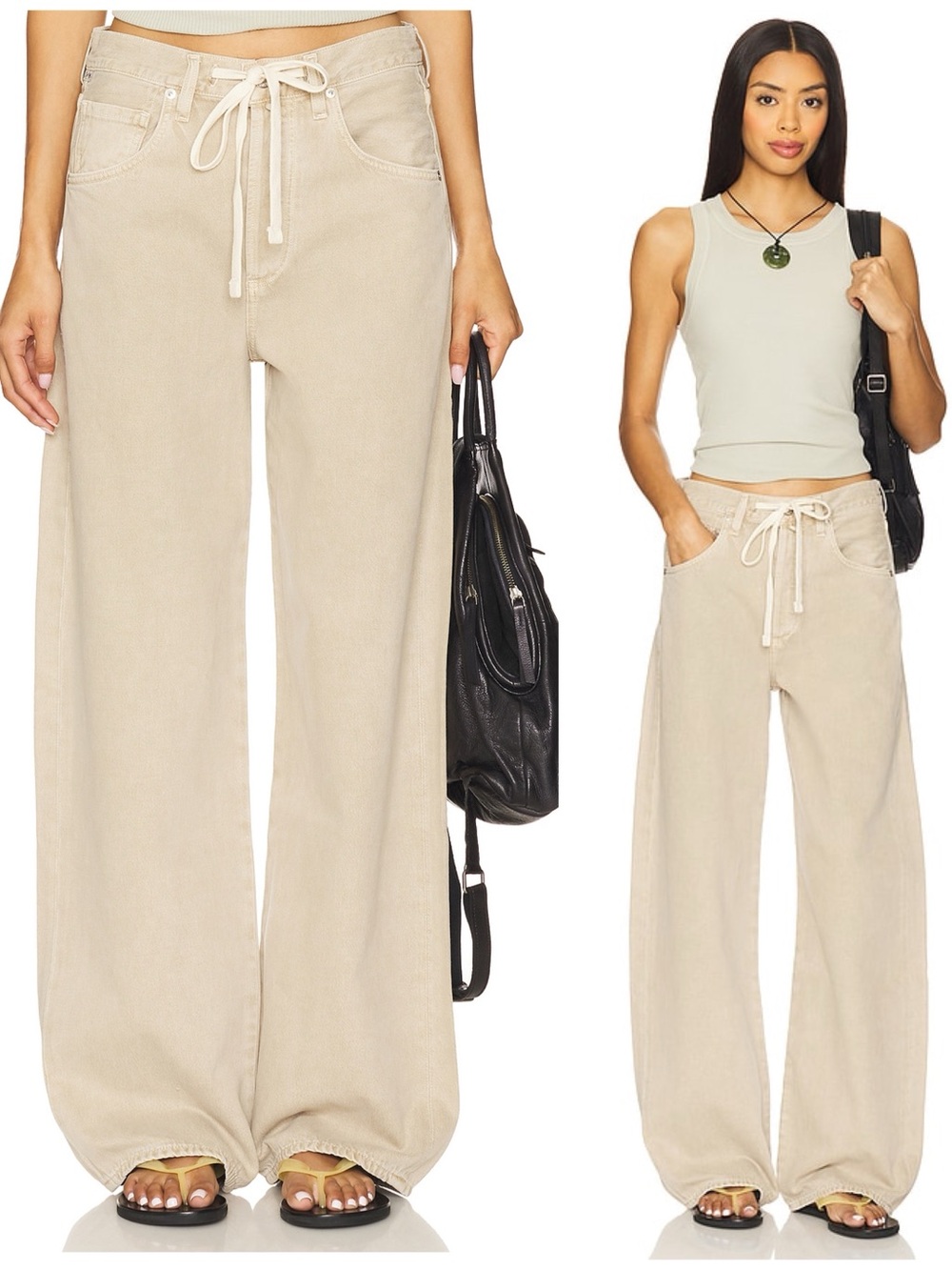 Citizens Of Humanity Brynn Drawstring Wide Leg Jeans Burnished Quartz Women’s 28
